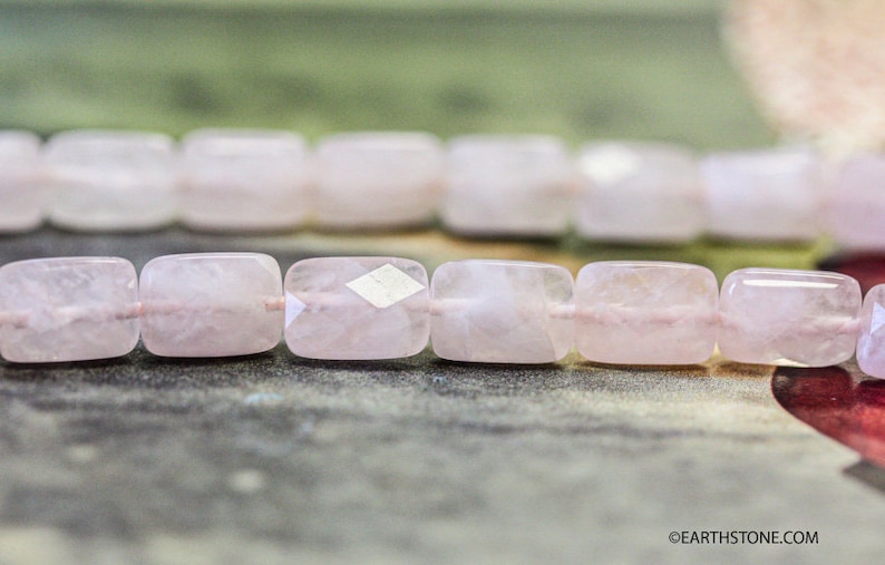M Rose Quartz 7x10mm 10x14mm Cushion Cut beads 15.5 strand Real pink quartz beads Good for earring Matching pairs