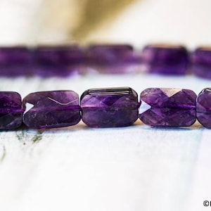 M/ Amethyst 8x12mm Cushion Cut beads 16" strand Routinely enhanced purple gemstone quartz beads For jewelry making