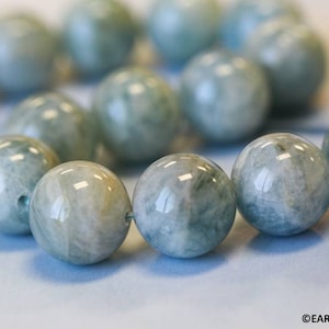 Aquamarine 20mm Round beads 16" strand 232-1015