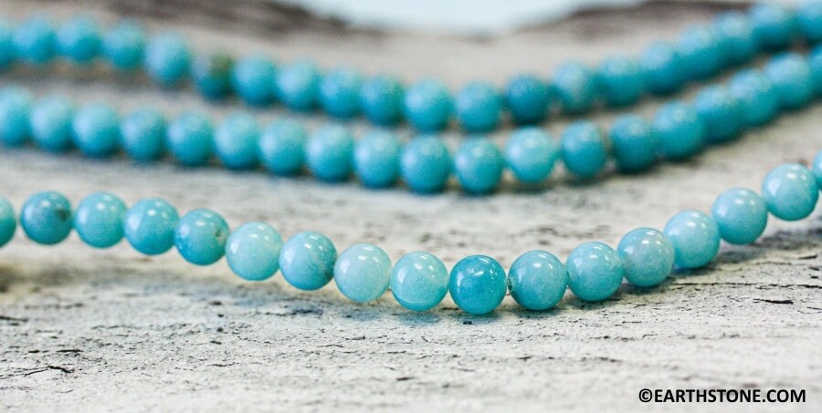 S/ Amazonite 6mm Round beads 15.5" strand Natural gemstone beads For jewelry making