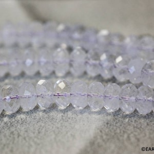 L-M/ Lavender Quartz 14mm/ 12mm/ 10mm Faceted Rondelle beads 15.5&quot; strand Synthetic pale purple quartz beads Deep Discount