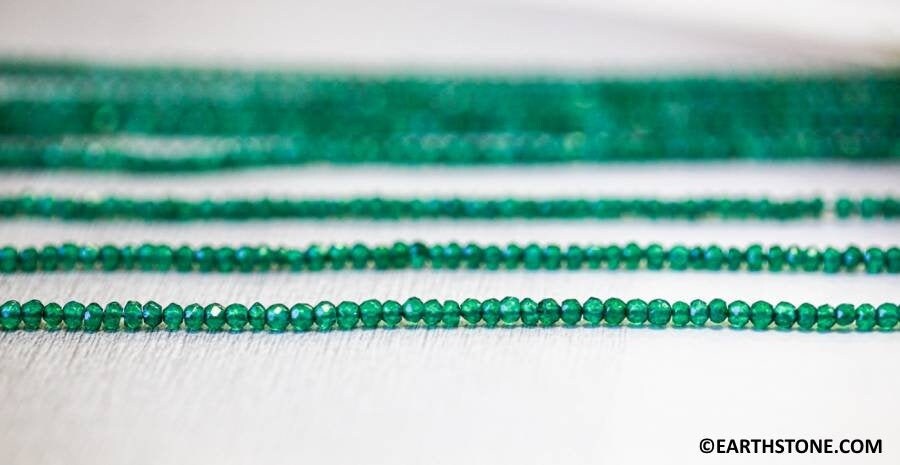 XS-S/ Green Onyx 2.5mm/ 4mm Faceted Rondelle Beads 13" strand Dyed onyx gemstone beads For Jewelry Making