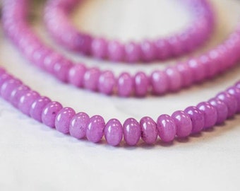 S/ Purple Jade 8mm Rondell Beads Dyed Shade Varies Dyed Lavender Jade Gemstone Polished Smooth Spacer Beads For Crafts For jewelry Making
