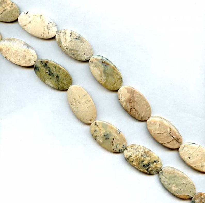 XL/ African Opal 22x40mm Flat Oval beads 16 strand Size/Shade varies Natural gemstone beads for jewelry making image 2