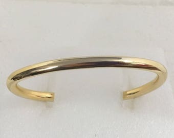 Gold plated brass circular cuff bracelet (large)