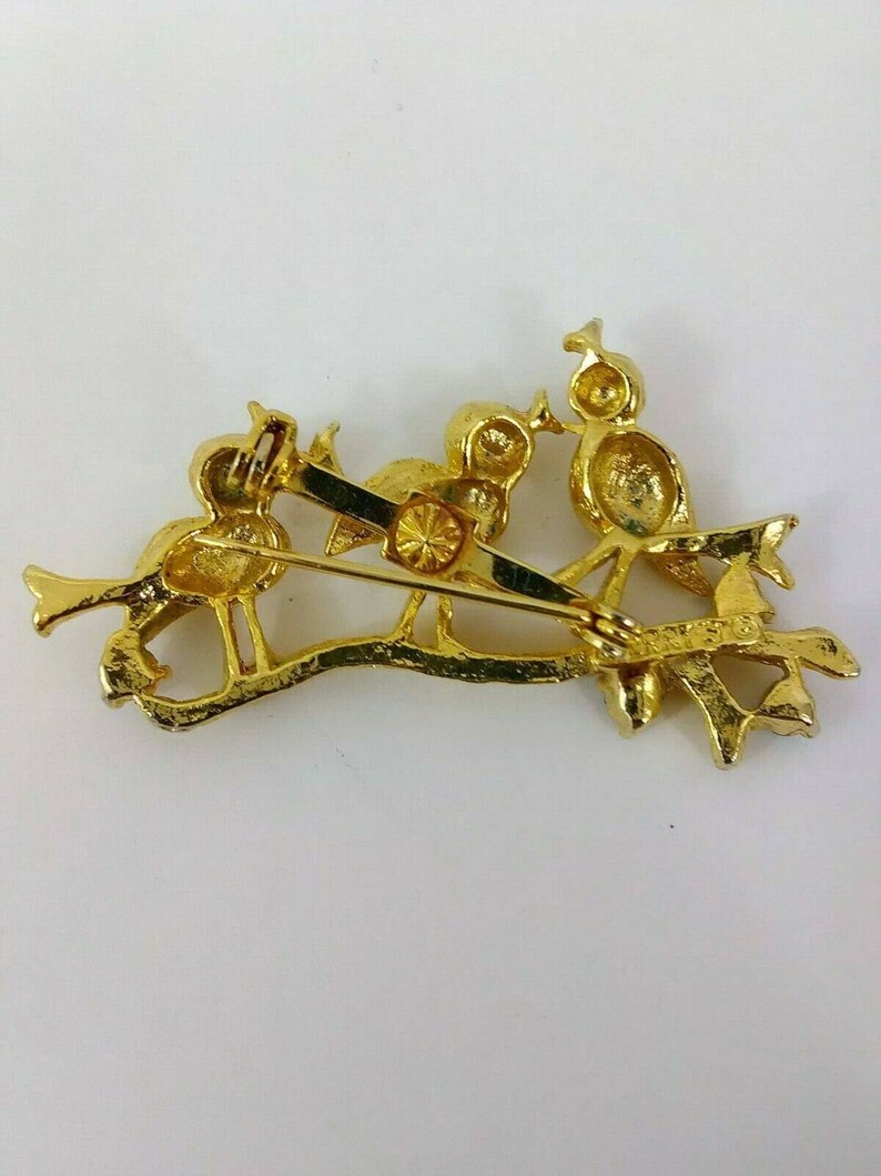 birds on branch pin vintage signed Gerry/'s brooch