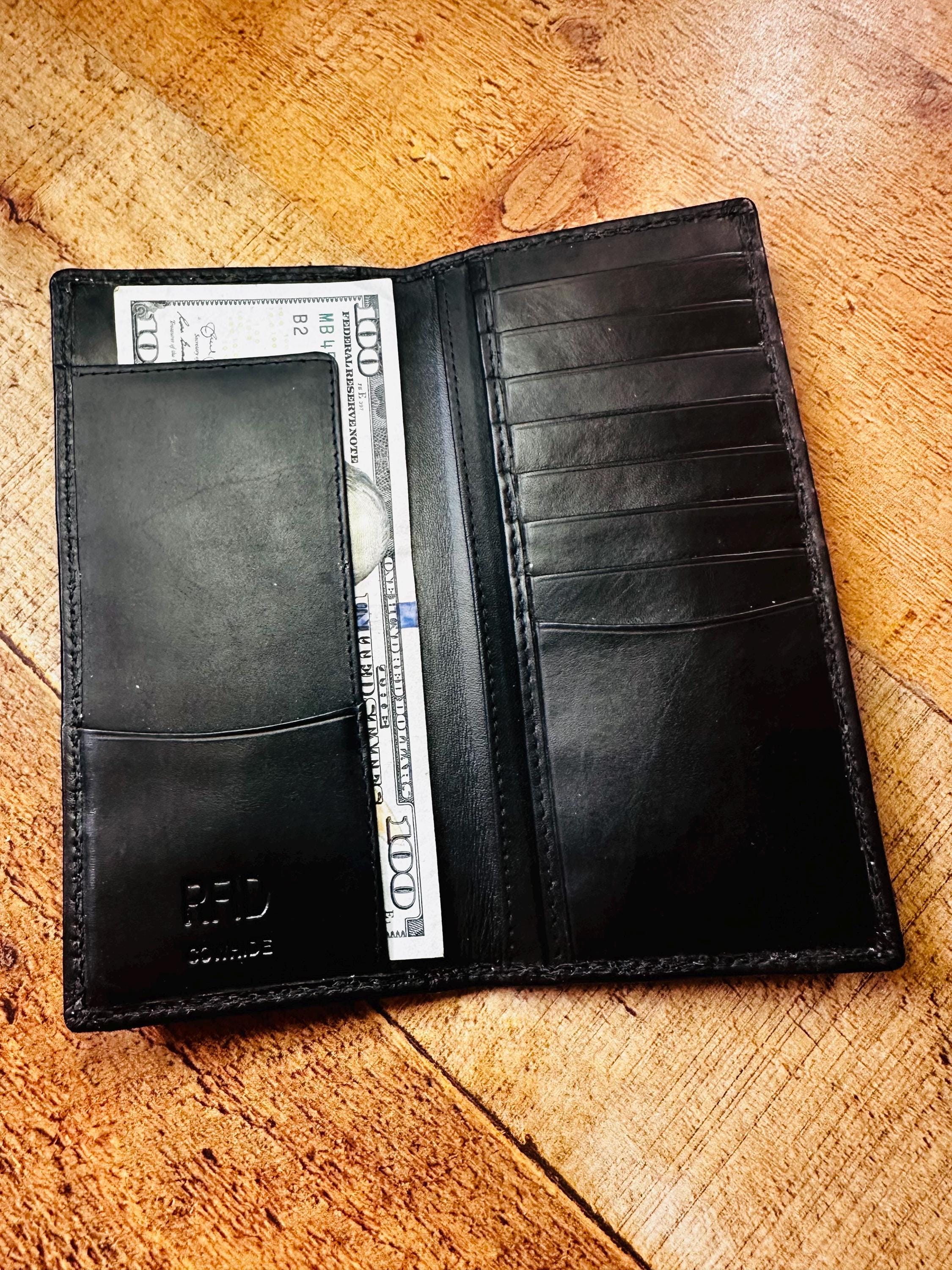 Genuine Eastern Diamondback Rattlesnake Checkbook Wallet, Cowhide ...
