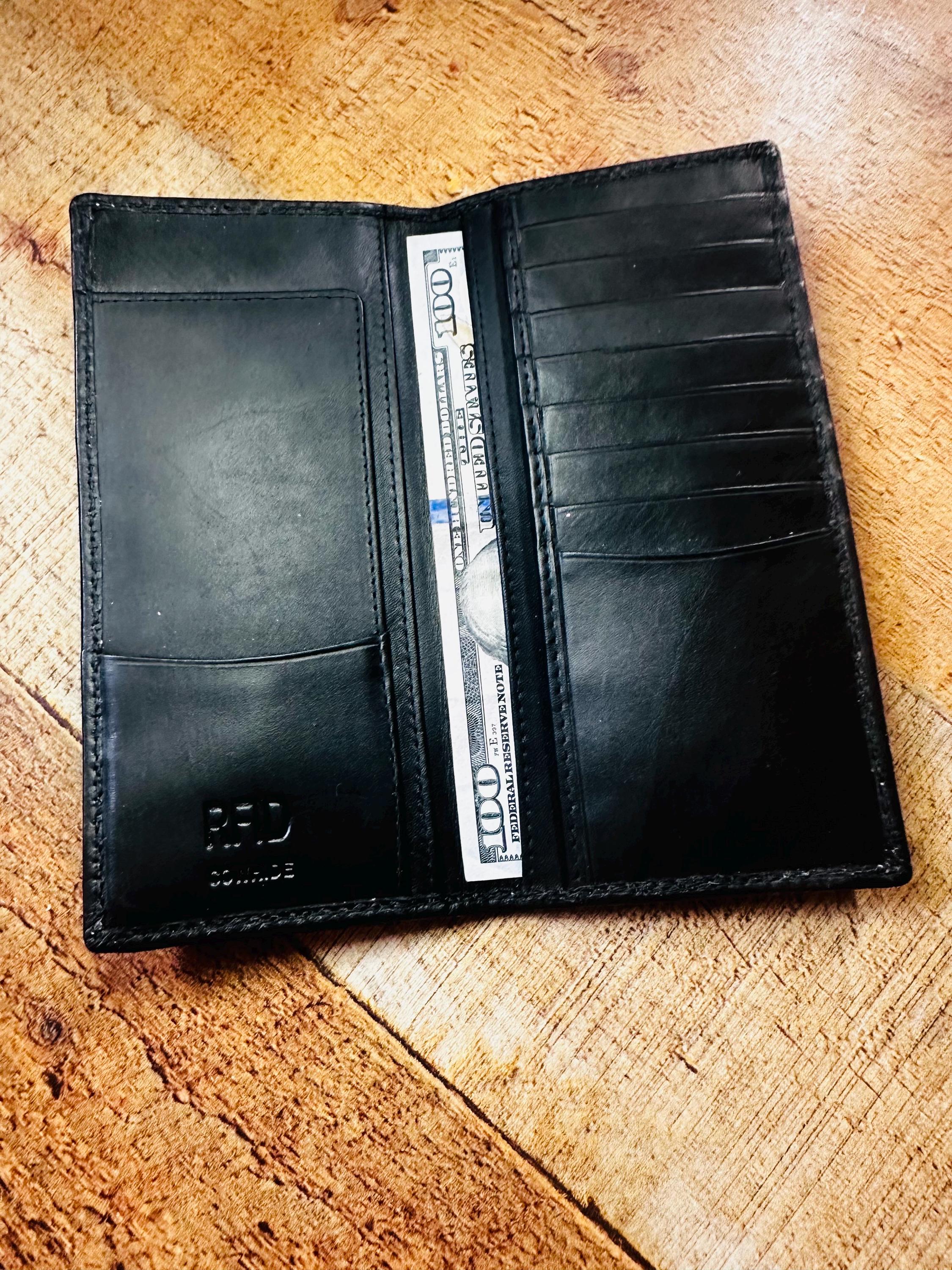 Genuine Eastern Diamondback Rattlesnake Checkbook Wallet, Cowhide ...