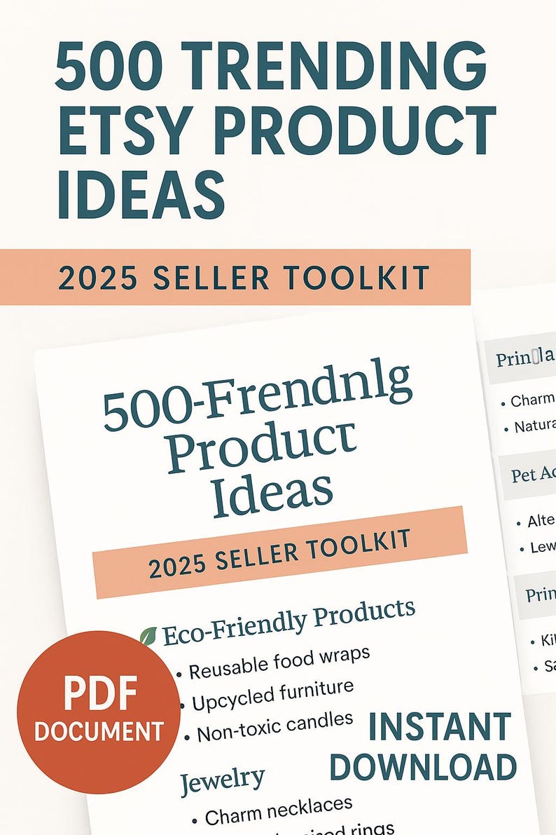 500 Trending Etsy Product Ideas 2025 • Niche Guide + Seller Toolkit ...