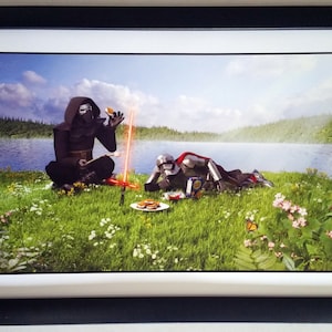 Kylo Ren and Captain Phasma Eating S&#39;mores