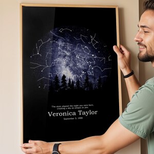 Custom Star Map Gift • Personalized Night Sky Print • Anniversary Star Map • Where We Met Map • Paper Gift for Him or Her by Date