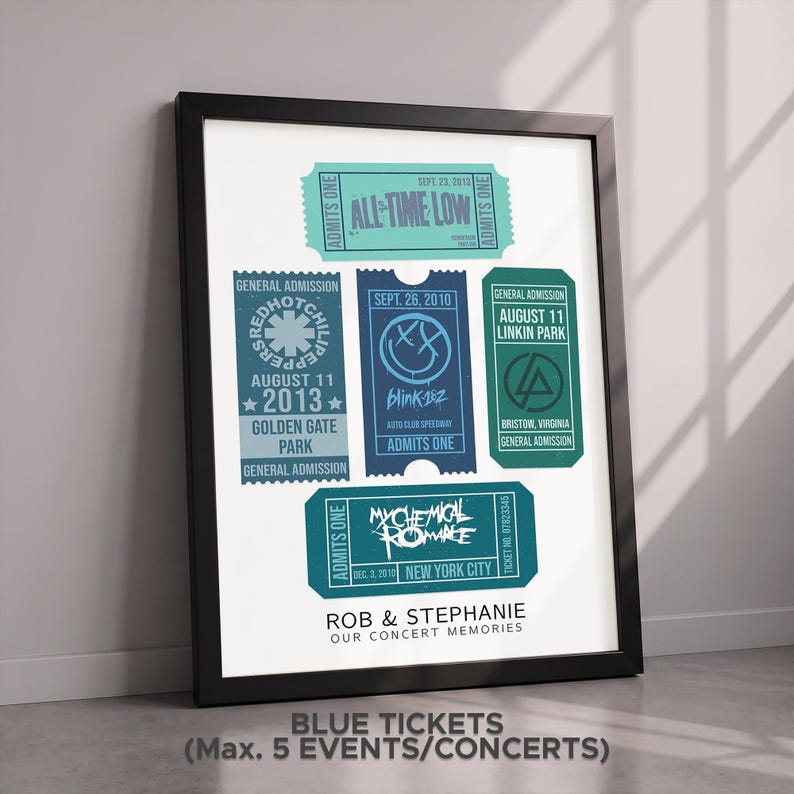 Personalized Concert Ticket Print, Retro Music Poster Gift afbeelding 9