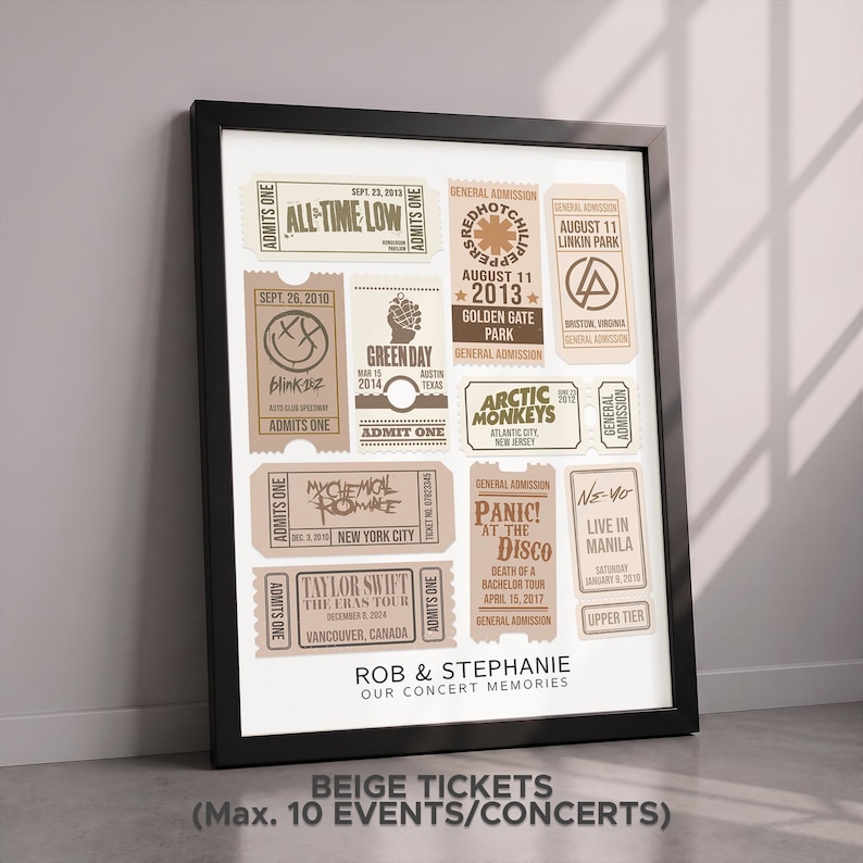 Personalized Concert Ticket Print, Retro Music Poster Gift afbeelding 8
