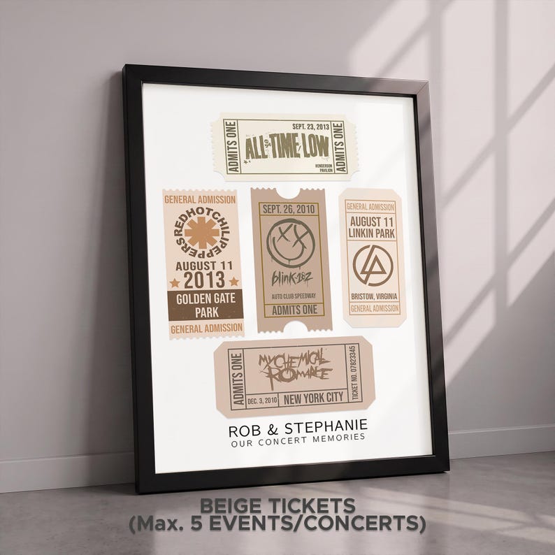 Personalized Concert Ticket Print, Retro Music Poster Gift afbeelding 7