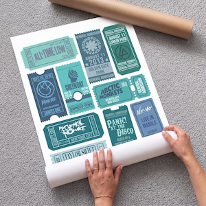Personalized Concert Ticket Print, Retro Music Poster Gift afbeelding 2