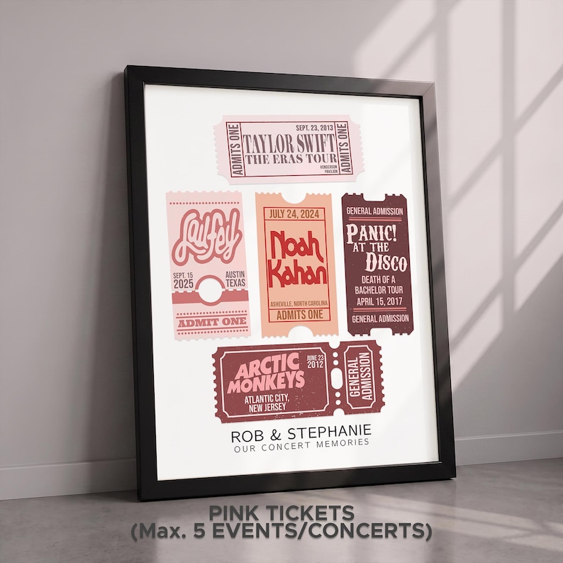Personalized Concert Ticket Print, Retro Music Poster Gift afbeelding 11