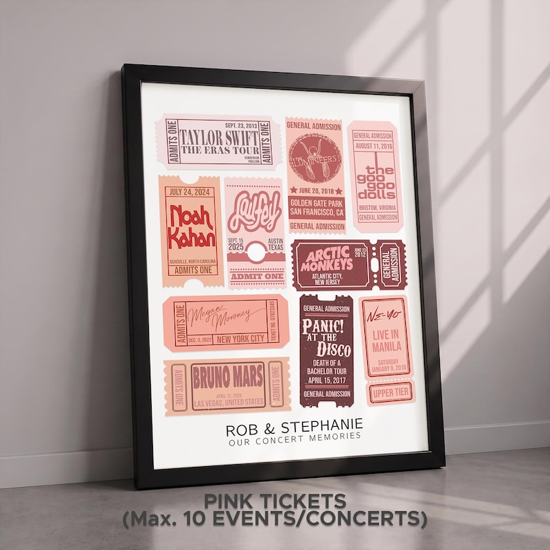 Personalized Concert Ticket Print, Retro Music Poster Gift afbeelding 12