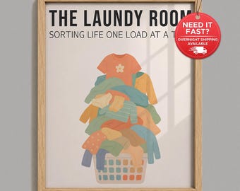 Personalized Laundry Room Sign, Custom Laundry Quote Wall Art Print