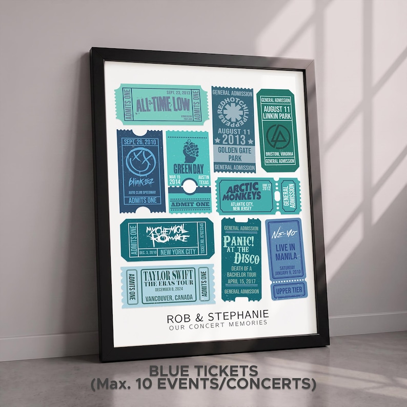 Personalized Concert Ticket Print, Retro Music Poster Gift afbeelding 10