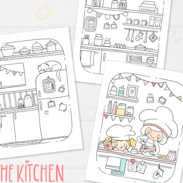 Kitchen Coloring Pages, Love Cooking, Activities For Kids, Baking, Chefs, Party Games, Mom, Mother, Coloring Book, Birthdays, PDF