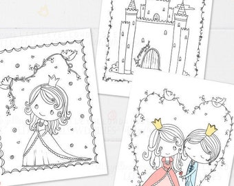 Prince & Princess Coloring Book - Princesas bonitas do amor? Gosta