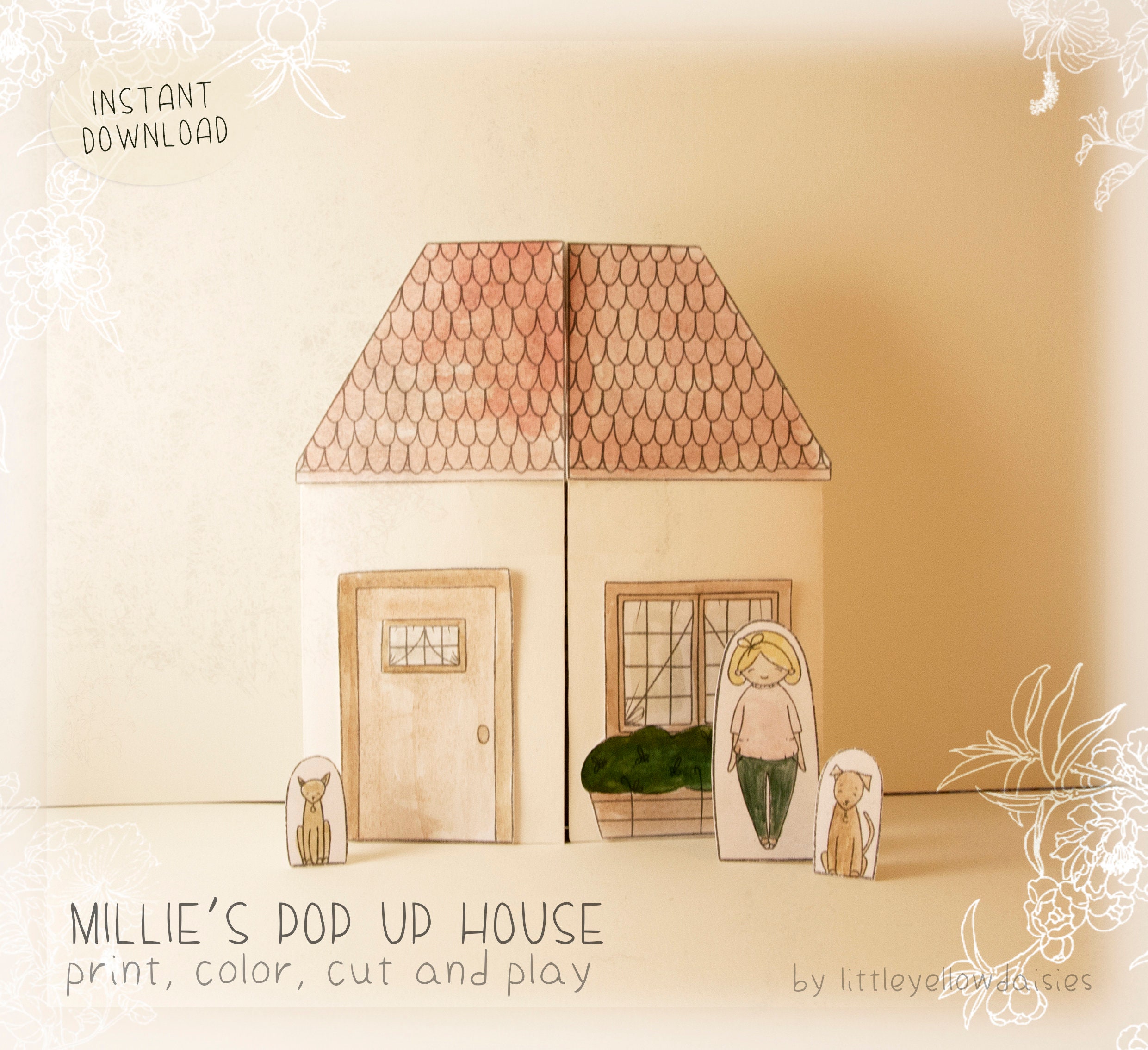 Printable Dollhouse Pop up Paper House Portable Foldable -  Finland