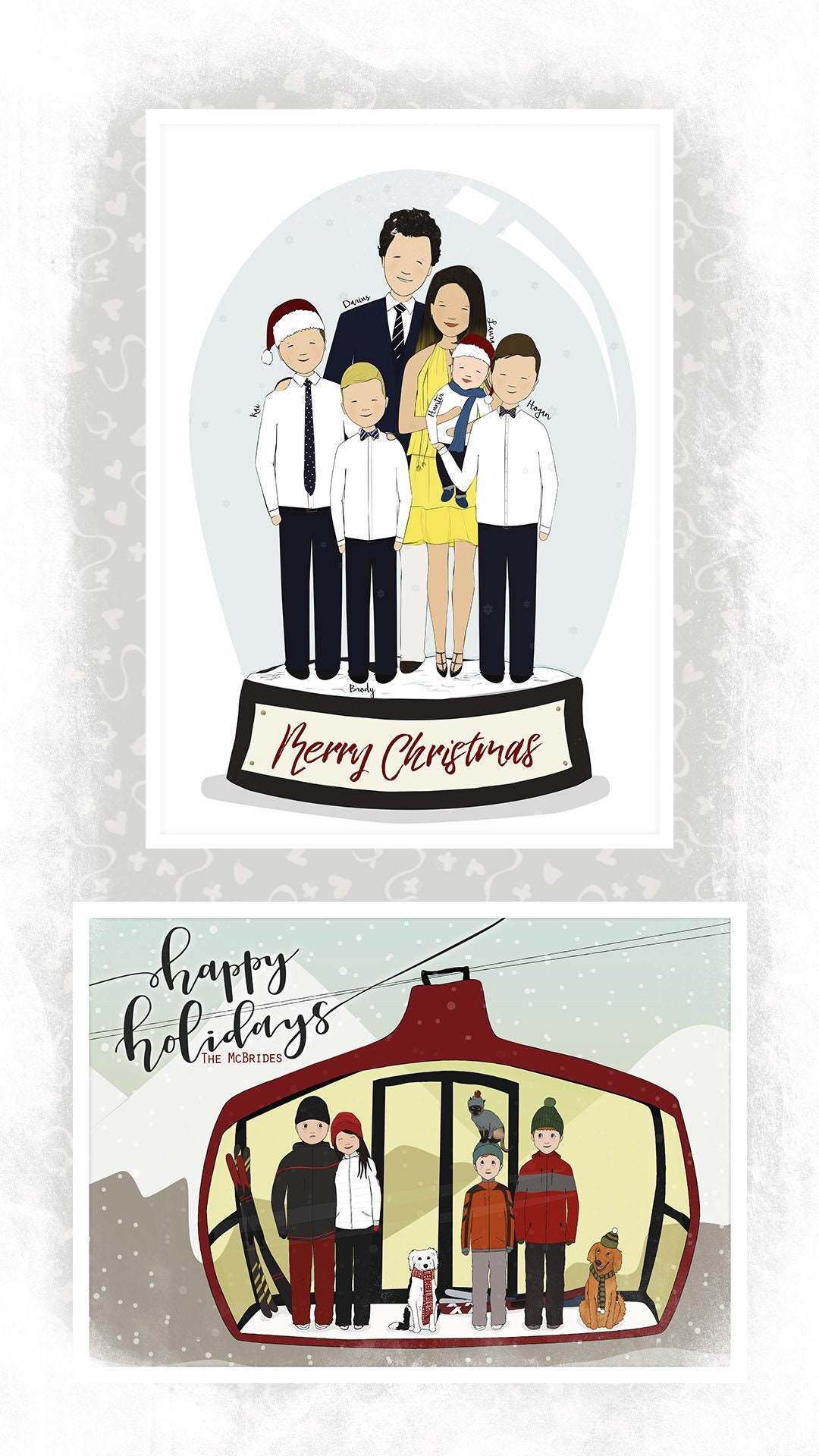 Personalized Christmas Cards-Custom Christmas Gift-Christmas | Etsy