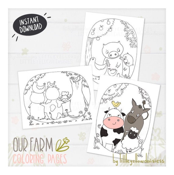Farm Animals Coloring Pages Cute Animal Coloring Book School
