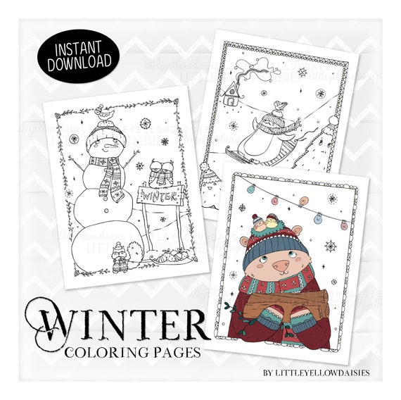 Winter Coloring Pages Activities for Kids Christmas Card