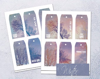 Winter Gift Tags - Winter Tags - Thank you Cards - Printable