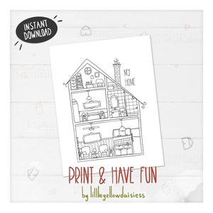 Home Sweet Home Coloring Pages House Coloring Sheets | Etsy