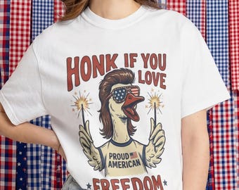 Lustiges Vaterländisches Gans-Hemd | Freiheit USA T-Shirt, Retro Amerika Shirt, 4. Juli Grafik T-Shirt