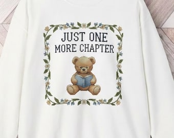 Sudadera acogedora con osito de peluche leyendo / Camiseta de regalo para amantes de los libros