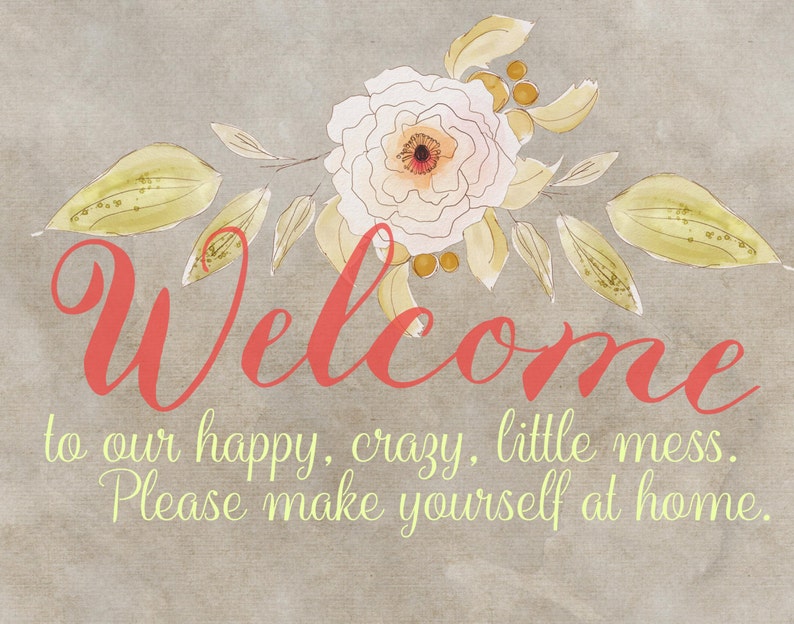 Printable welcome sign front door poster welcome to our | Etsy