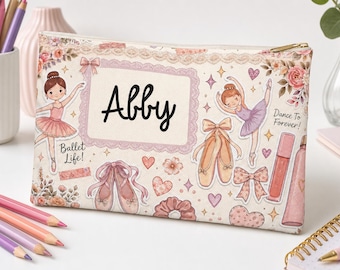 Personalisierte Ballett Themed Bleistifttasche | Personalisierte Stiftetasche mit Namen