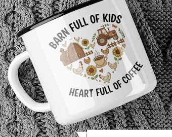 Homestead Mom emaille kamp koffiekop cadeau | Coffee Lover-mok voor mama groot gezin