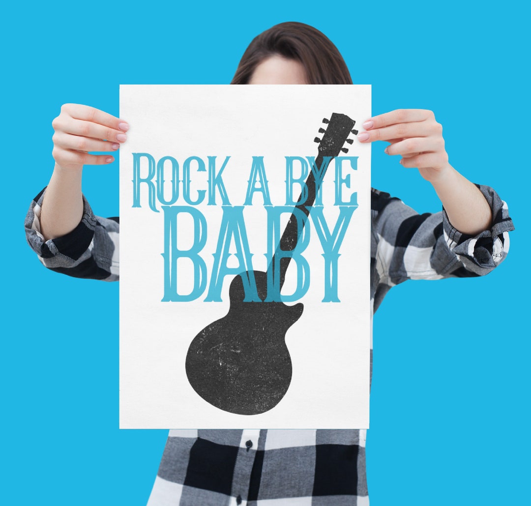 Rock and Roll Nursery Art Instant Download Rock a Bye Baby Etsy