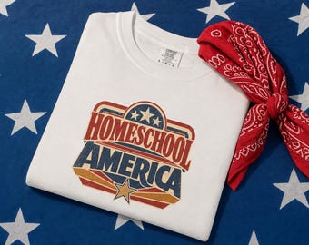 Homeschool Amerika T-Shirt | Vaterhaftes Retro Logo, Homeschooling Mom Tee