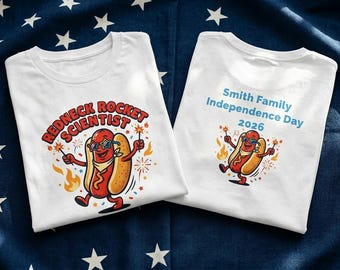 Lustiges Familienviertel Shirt | Personalisierte Hot Dog Inbezug auf den Unabhängigkeitstag T-Shirt