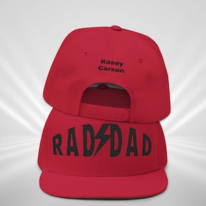Embroidered Personalized Dad Hat, Custom Mens 5 Panel Hat for Dads Birthday Gift For Him Rad Dad Vintage Cap Customized Bday Gift Dad