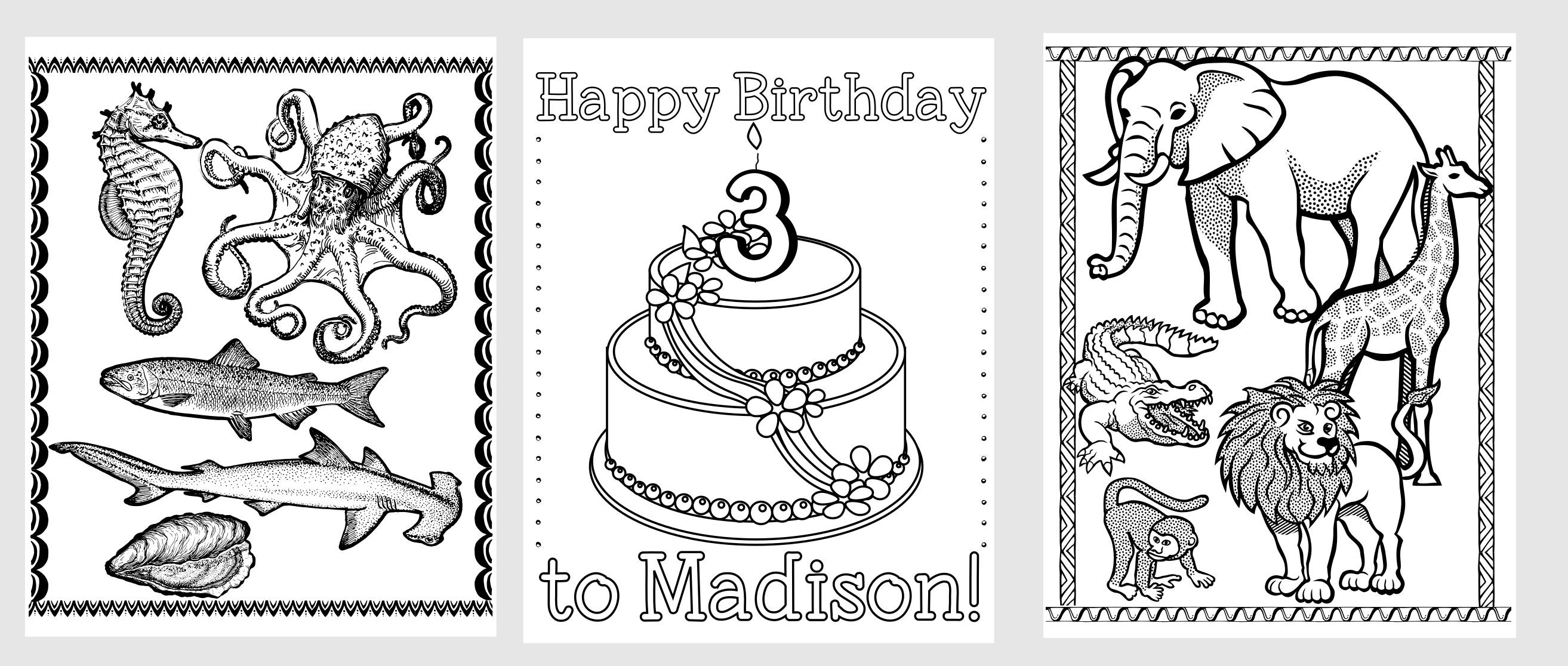 Personalized color page birthday party favors custom | Etsy