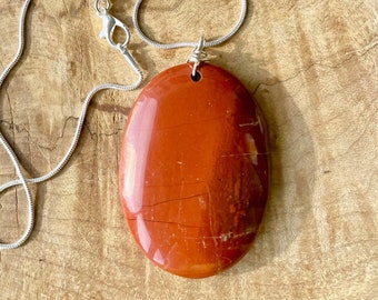 Mookaite Jasper Pendant Necklace ~ Sterling Silver Serpentine Chain ~ Earth Tone Jewellery ~ Hippie Style