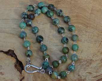 Men's African Turquoise Necklace ~ Jasper Stones ~ Unisex Jewellery