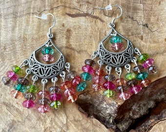 Tourmaline Chandelier Earrings ~ Gemstone Earrings ~ Stone of Reconciliation