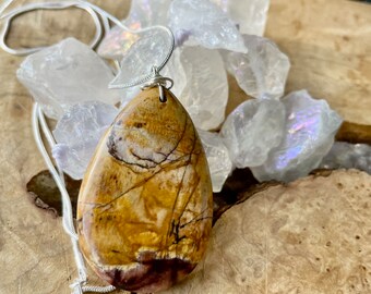 Picture Jasper Pendant ~ Earth Tones Necklace ~ Sterling Silver Chain