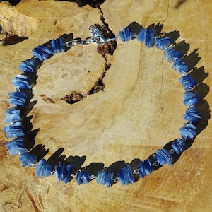 Kyanite Necklace Denim Blue Stones Raw Crystals image 1