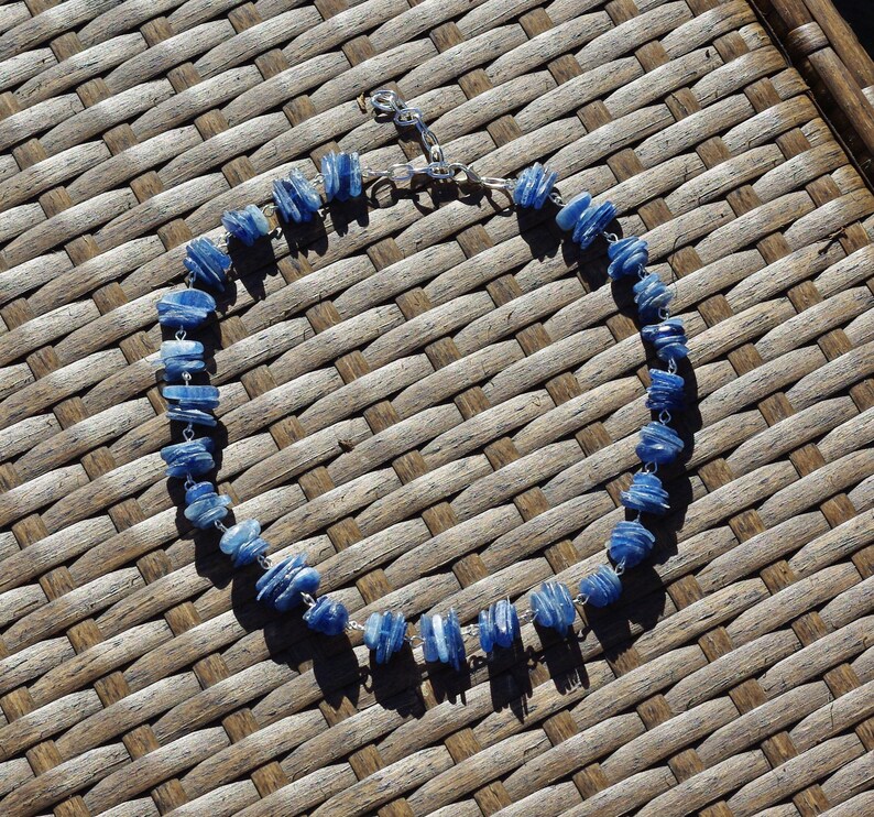 Kyanite Necklace Denim Blue Stones Raw Crystals image 6