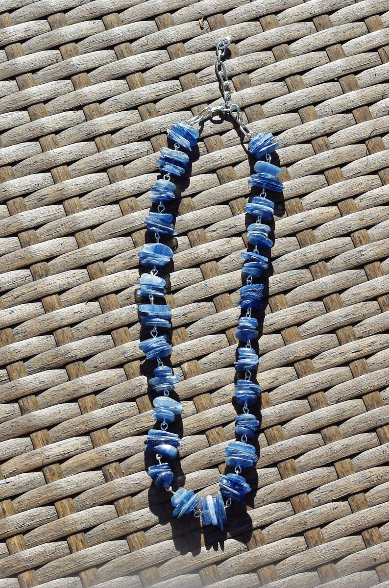 Kyanite Necklace Denim Blue Stones Raw Crystals image 5