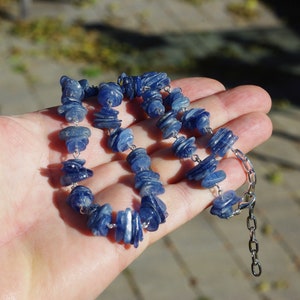 Kyanite Necklace Denim Blue Stones Raw Crystals image 3