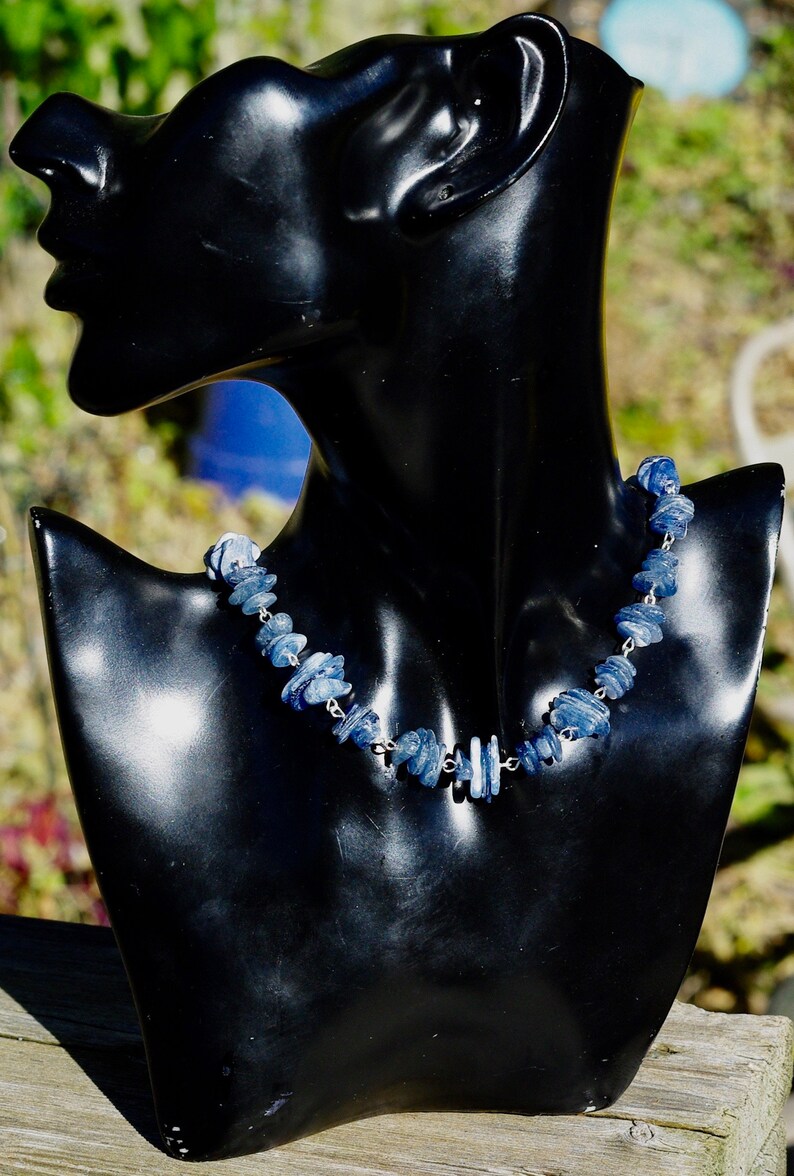 Kyanite Necklace Denim Blue Stones Raw Crystals image 4